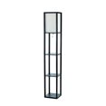thumbnail image 1 of Simple Designs Floor Lamp Etagere Organizer Storage Shelf with Linen Shade, 1 of 5