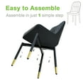 thumbnail image 3 of JUFU Modern Dining Chairs Set of 4, Black Faux Leather Upholstered with Gold Metal Legs for Kitchen/Dining Room, 3 of 9