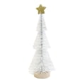 thumbnail image 1 of Mini árbol de Navidad artificial con nieve de 25 cm con base de madera, decoración navideña para mesa, fiestas, Año Nuevo y Navidad., 1 of 8