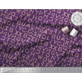 thumbnail image 3 of Soimoi Purple Rayon Crepe Fabric Floral Alphabet Text Fabric Prints By Yard 46 Inch Wide, 3 of 3