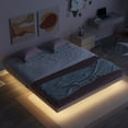 thumbnail image 2 of Pouseayar King Size Floating Bed Frame with LED Lights, Low Profile Platform Bed, Gray, 2 of 10