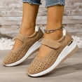 thumbnail image 6 of Summer Women Sandals Arch Support Wedge Close Toe Ankle Straps Hollow Solid Color High Heel Shoes Women Dressy Comfortable Summer Casual Sandals Khaki 40, 6 of 9
