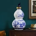 thumbnail image 5 of Aorsher Blue & White Porcelain Gourd Wine Bottle, 500ml Traditional Chinese Ceramic Gourd Flask for Water/Liquor, Portable Vintage Design for Outdoor, Restaurants, Home Use, 30cm Handcrafted Gift, 5 of 7