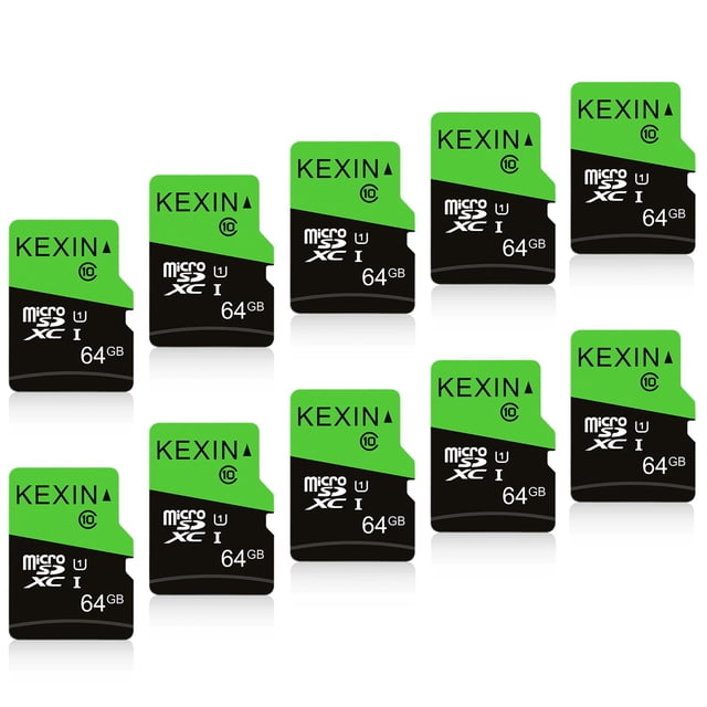 Tarjeta micro SD KEXIN 64 GB, paquete de 10 con adaptador SD UHS-I C10 U1