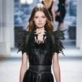 thumbnail image 2 of Xinwanna Gothic Style Fake Collar with Layered Feathers Lightweight Durable Fabric Feather Cape Black Shawl Versatile Accessory (Brown), 2 of 13