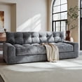 thumbnail image 3 of BEHOST 75.6" Chenille 3-Seater Sofa with Extra Deep Seats，Upholstered Couch with Side Storage & 2 Pillows, Cloud Sofa for Living Room，Dark Gray, 3 of 10