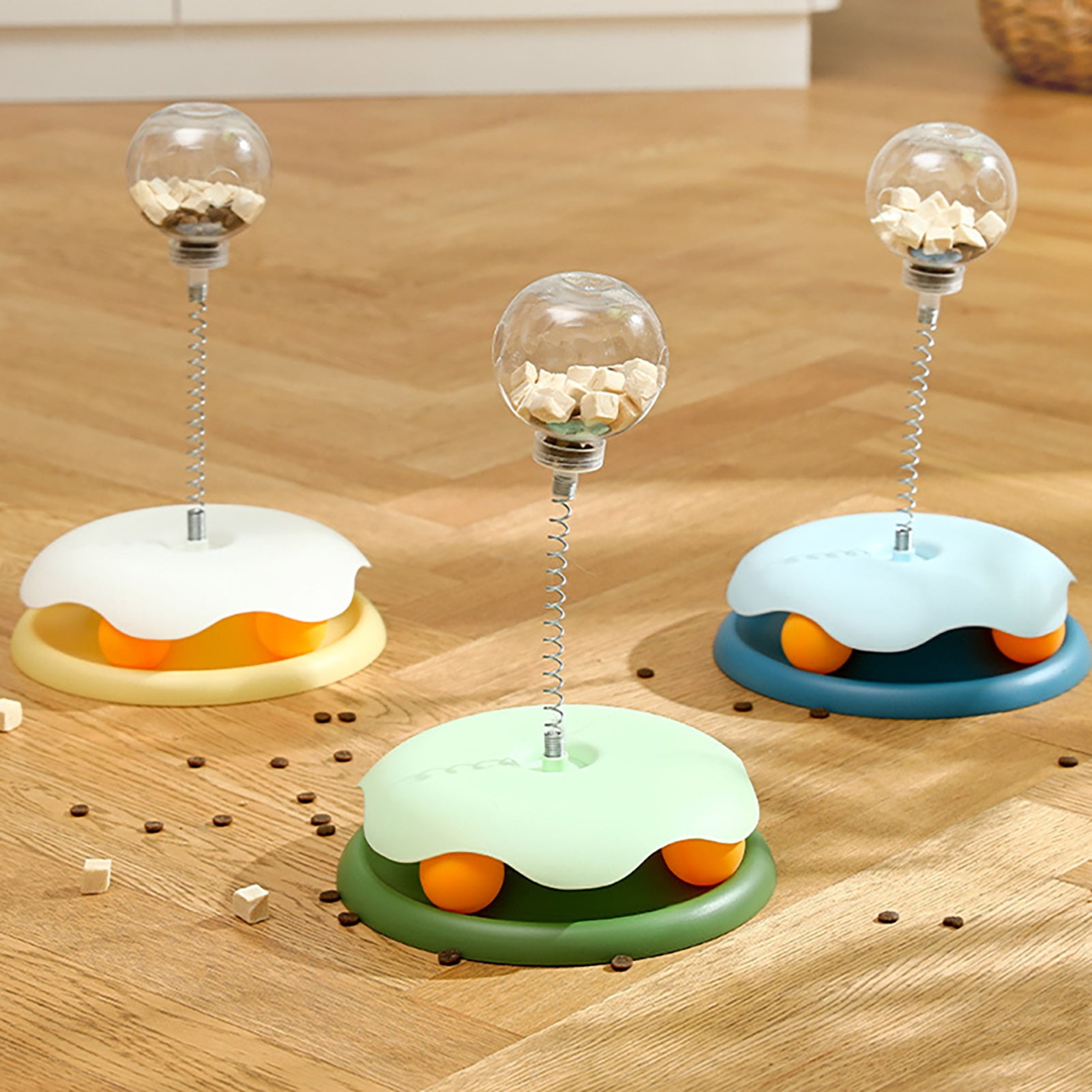 tasrioml Interactive Cat Treats Dispenser Toy Leaking Food Ball Pet Feeder Toy Puzzle Pet Slow Feeder with Ball Track for Indoor Cats Dogs