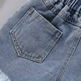 thumbnail image 6 of tarylea Girls Denim Shorts Elastic Waisted Jeans Shorts Bowknot Frayed Hem Pull on Summer Shorts, 6 of 8