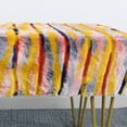 thumbnail image 4 of Home Soft Things Multi Jacquard Faux Fur Ottoman - Orange - 46x16x17", 4 of 5