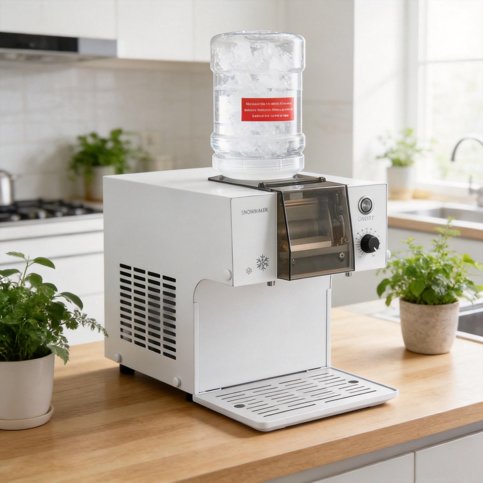 Snowflake Electric Snow Cone Machine - 132LBS/Day Stainless Steel, 0.48Gal