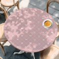 thumbnail image 4 of Round Table Cover 36-44 Inch Pink Halloween Waterproof Reusable Table Cloth Round Fitted Vinyl Tablecloth with Elastic Edged for Parties Outdoors, Checkered Bat Bow, 4 of 9