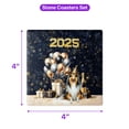thumbnail image 5 of Happy New Year Collie Welcome 2025 Balloon Firework Party Set of 4 Stone Coasters Collie Dog Lover Gifts Idea 4x4in Absorbent Soapstone Coaster - 01014, 5 of 5