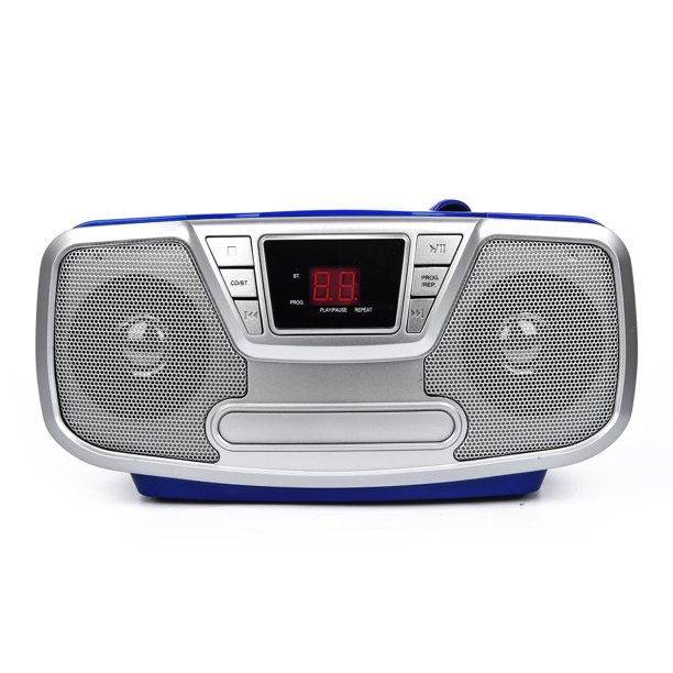 Riptunes Bluetooth Portable CD Boombox with AM/FM Radio, Blue Walmart