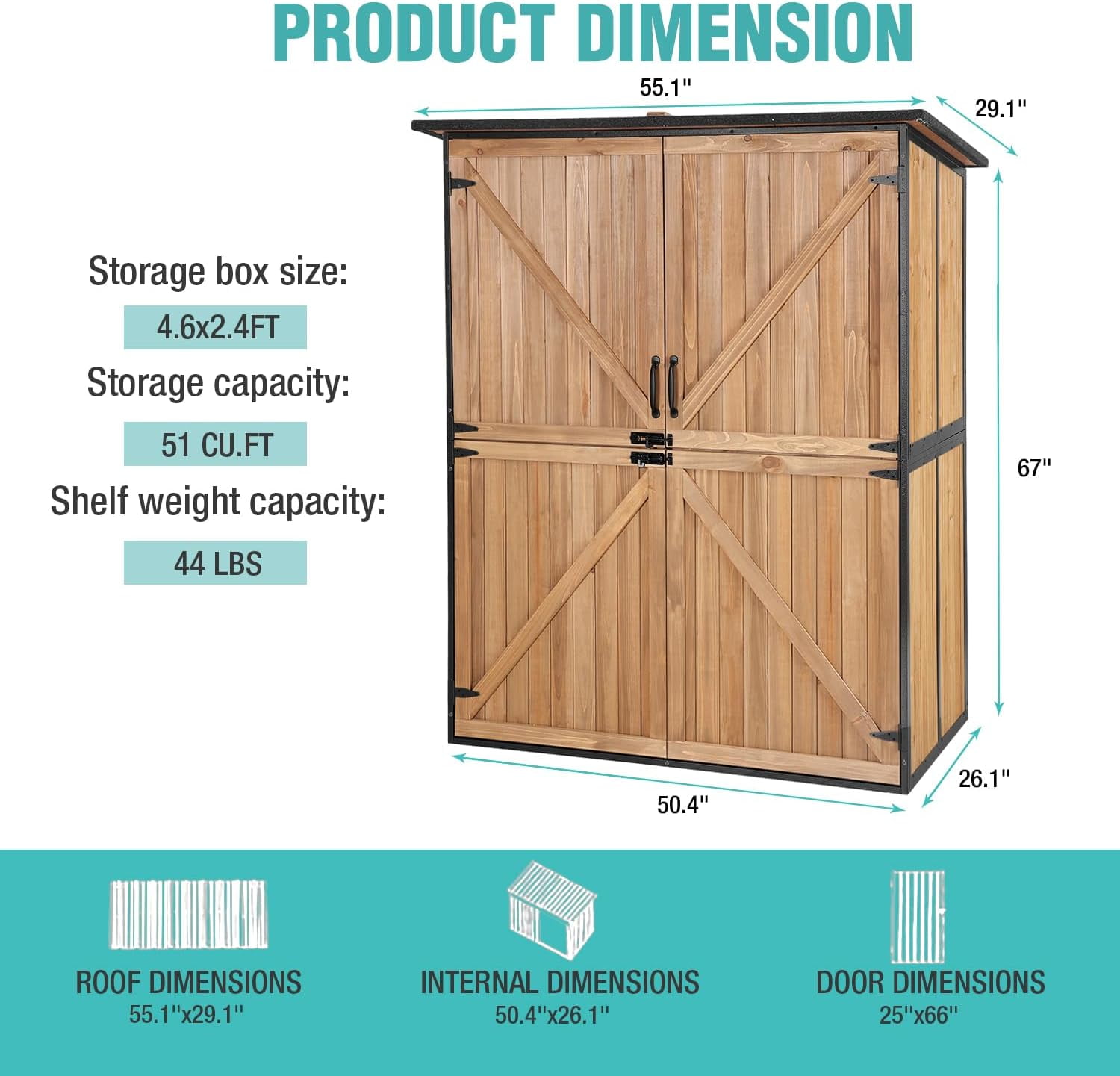 MEDEHOO Sheds & Outdoor Storage,Large Garden Shed with Metal Frame Structure and Adjustable Shelves,Bike Storage Tool Cabinet Box for Backyard Garden Patio Lawn (Brown)