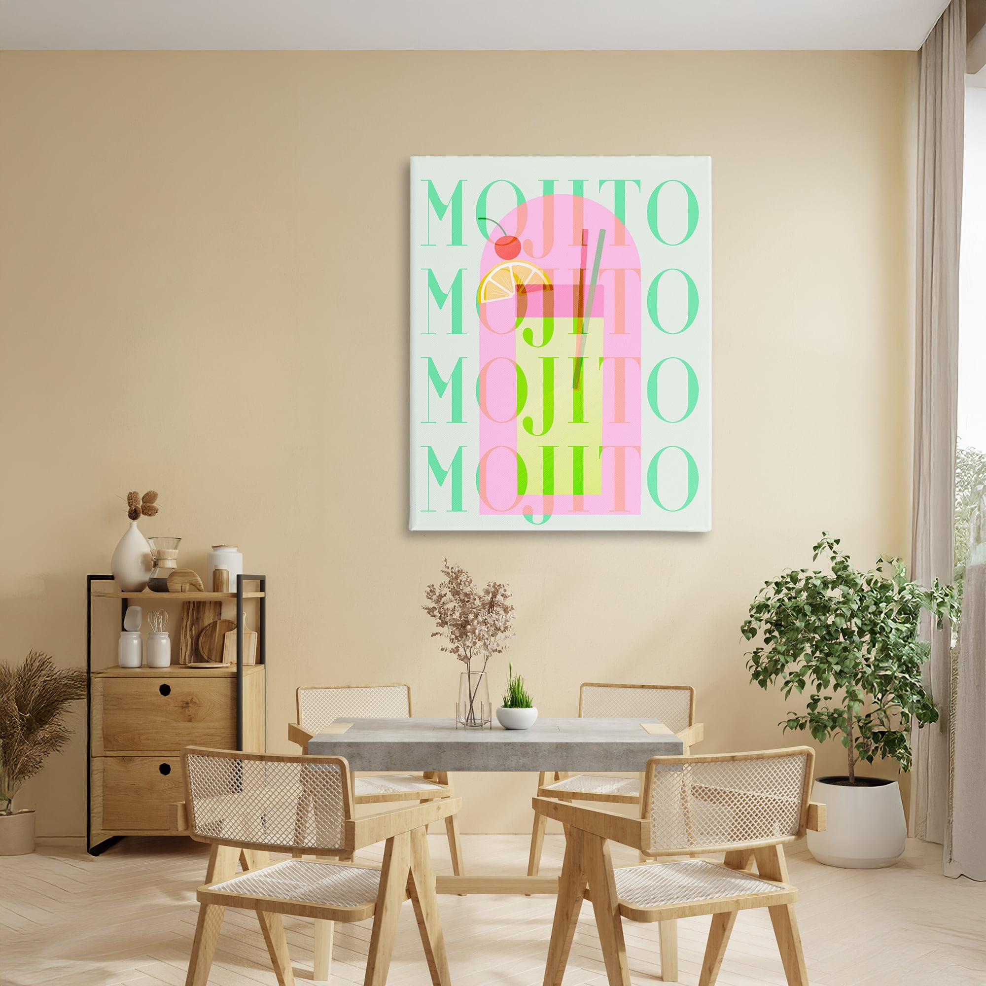 Retro Pastel Mojito Canvas Wall Art, design by Lil' Rue