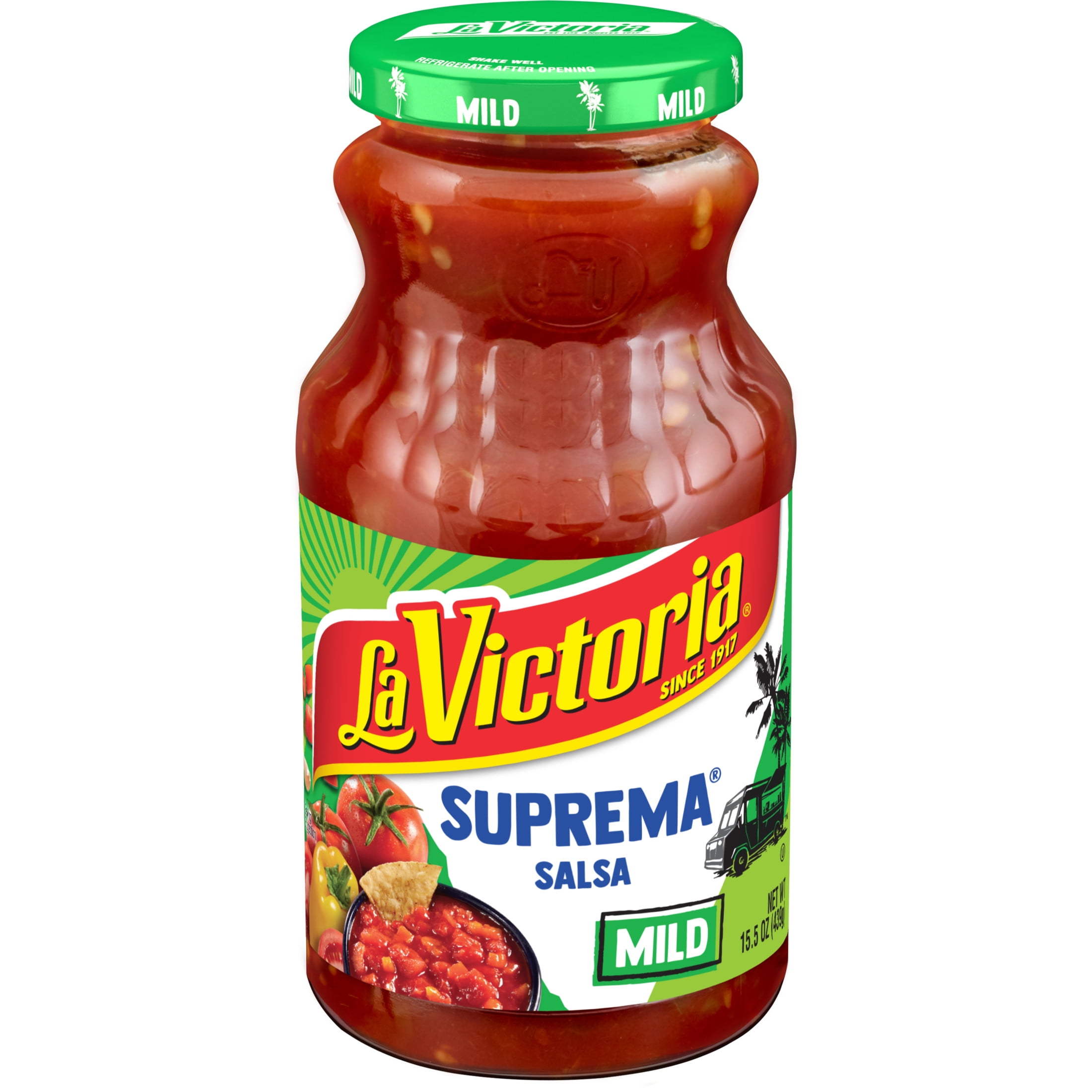 (3 pack) LA VICTORIA SUPREMA Salsa Mild, Shelf-Stable, 15.5 oz Glass Jar