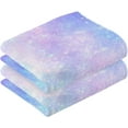 thumbnail image 2 of Dreamtimes Shining Cosmic Patterned Hand Towels 2 PCS, Cotton Bath Towel for Drying Face Hands Body Decorative Water Absorbent Lightweight Towels for Bathroom Ktichen Travel Gym,16"x28", 2 of 7