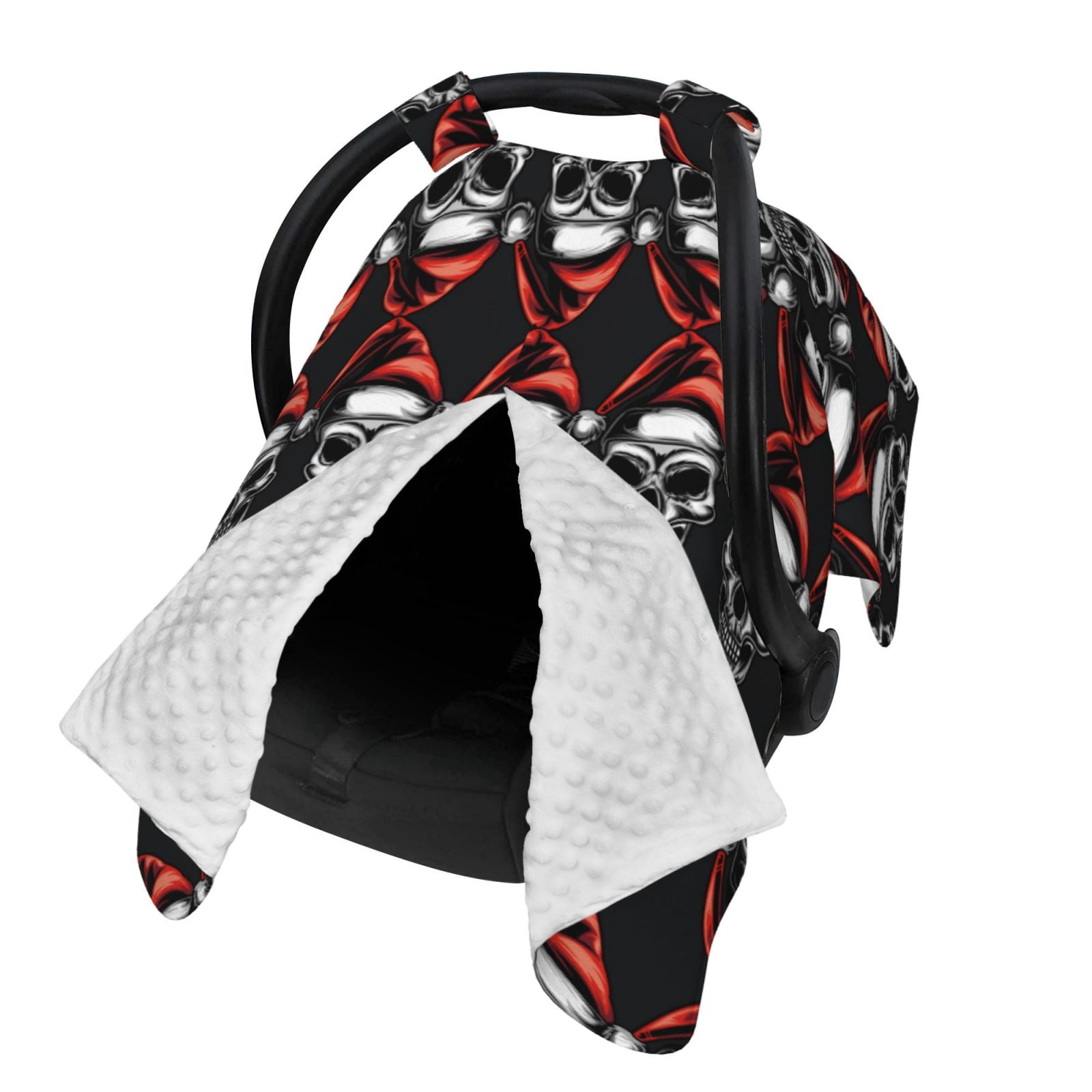 Naloa Skull santa hat Baby Car Seat Cover, Breathable Baby Carrier Cover, Multiuse Baby Carrier Cover & Nursing Breastfeeding Cover