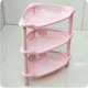 thumbnail image 2 of Estantería triangular de plástico para cocina y baño, con 3 estantes, independiente, para esquinas (color aleatorio), 2 of 7