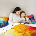 thumbnail image 5 of jejeloiu Metallic Texture Print Queen Comforter Set,Liquid Gradient Aesthetic Bedding Sets,Rainbow Ombre Bedding Comforter Set For Teens,Ultra Soft Home Decor Reversible,3pcs, 5 of 8