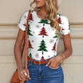 thumbnail image 6 of Salouo Buffalo Plaid Christmas Trees for Women's Short Sleeve Bodysuit,Sexy Bodysuits One Piece Round Neck Bodysuit Shapewear Tummy Control-Medium, 6 of 7