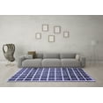 thumbnail image 3 of Ahgly Company Indoor Rectangle Checkered Blue Modern Area Rugs, 2' x 5', 3 of 4