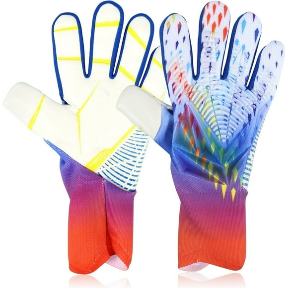 HLONK Youth Goalkeeper Gloves  Anti-Slip Soccer Goalie Gloves for Kids  Blue