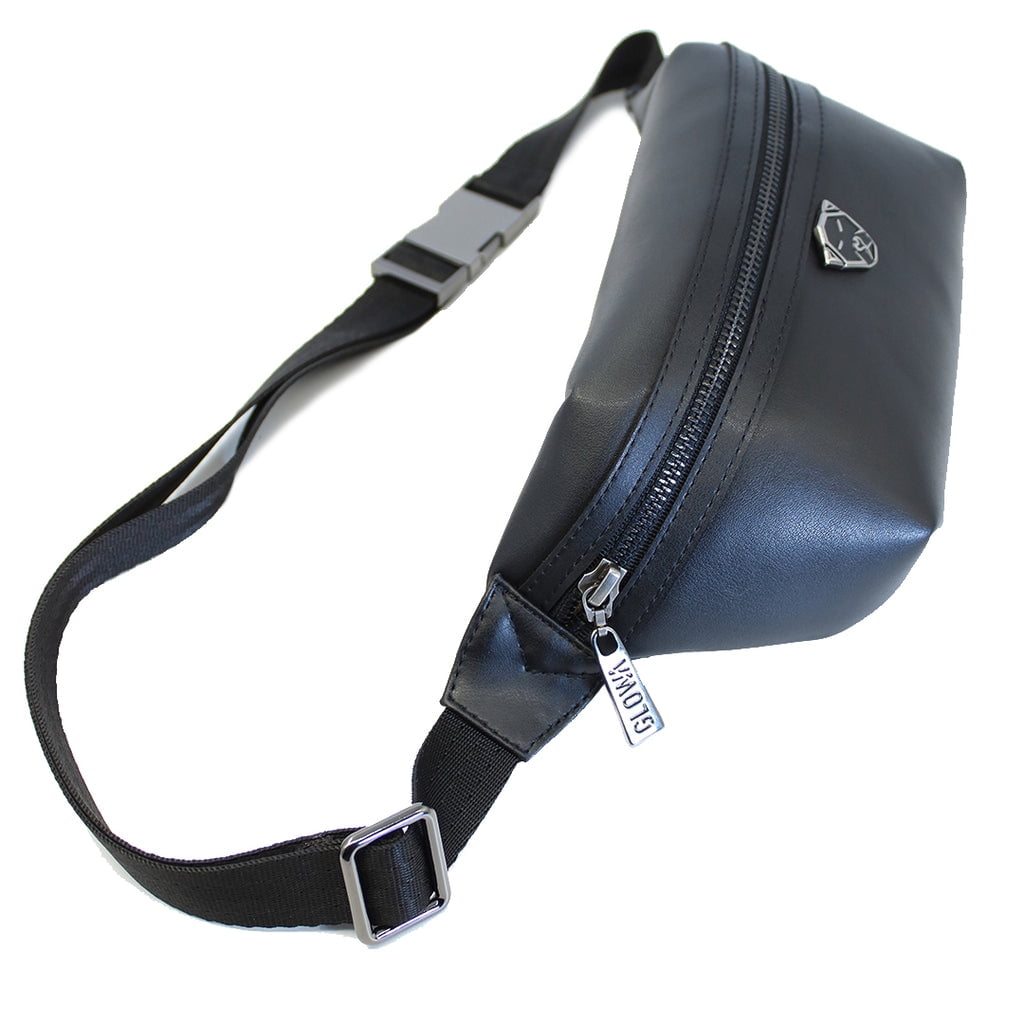 Cangurera De Piel Vegana De Nopal Negro GLOWA Cangurera Bodega