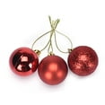 thumbnail image 3 of 2025 CISIL & 24-Count Christmas Tree Ornaments Shatterproof Multi-Textured Red Balls 8cm 3.15In, 3 of 3