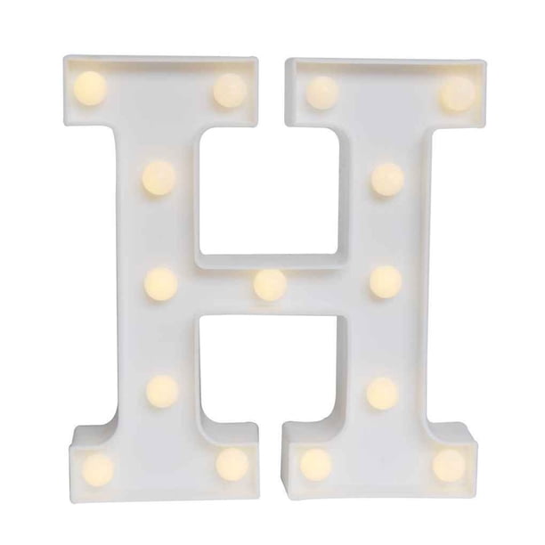 Naiovety 3D número 26 letra del alfabeto LED luz de noche interior lámpara de noche para colgar en la pared dormitorio boda decoración de Iluminación y accesorios letra H