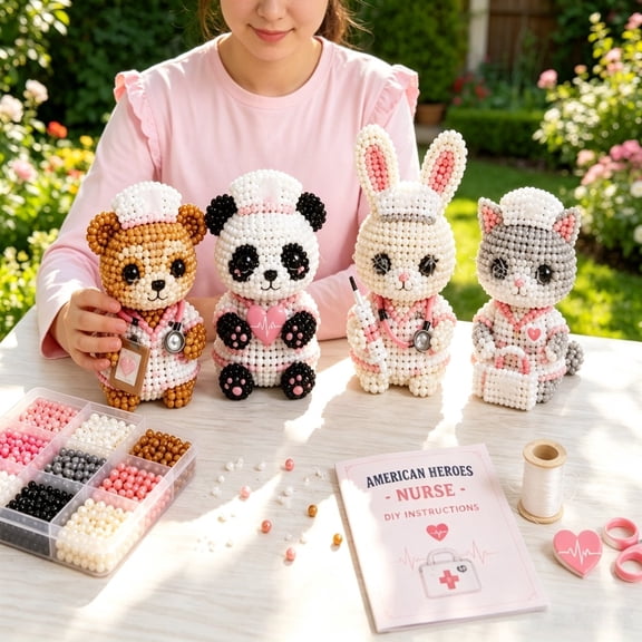 2026 New Tiny 3D Beaded Animal DIY Kit, DIY Bead Embroidery Kit, 3D Animal Themed Beadwork Kit for Beginners & Craft Enthusiasts(Pet Lovers#003)