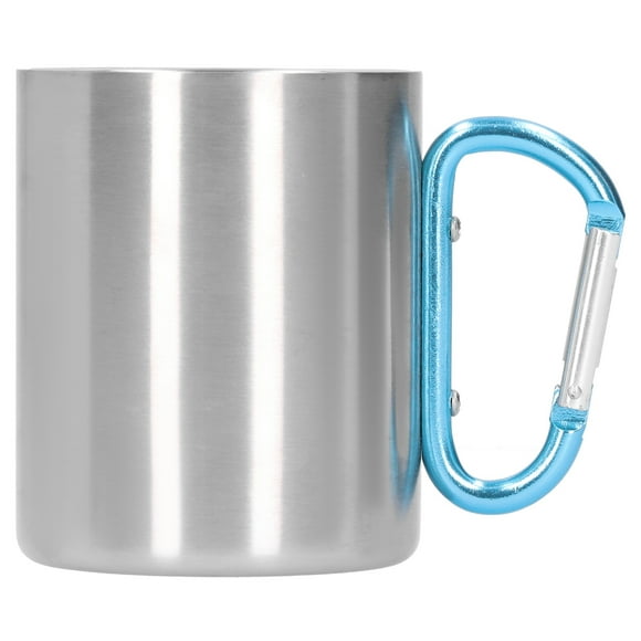 Stainless Steel Coffee Mug with Carabiner Handle,360ml Camping Coffee Travel Mug with Handle Stainless Steel Coffee Mugs Carabiner Handle Mug,Outdoor Backpacking Camping Gear Metal Cup with Handle