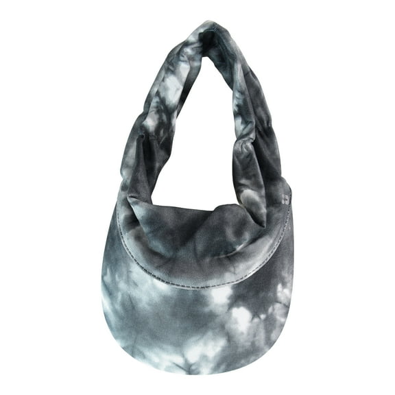 Scunci Everyday & Active Visor Headwrap to Hold Hair Back Comfortably with Sun Protection in Black/White Tie-Dye, 1ct