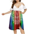thumbnail image 2 of LSLJS Women Plus Size V-Neck Floral Print Short Sleeve Boho Dress, 2 of 7