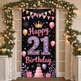 thumbnail image 4 of Pink Gold Happy 21st Birthday Banner Princess  21 Birthday Display Royal Crown Colorful Balloons Birthday Backdrop for 21st Birthday Party Princess Birthday Celebration Indoor Decoration, 4 of 8