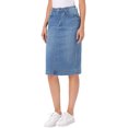 thumbnail image 4 of INSPIRE CHIC Denim Skirt for Women High Waist Split Back Pockets Knee Length Pencil Skirt S Sky Blue, 4 of 6
