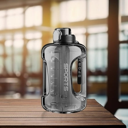 

Water Bottle with straws Drinking Cup Large Capacity Large Wide Mouth Reusable water Jug Water Jug for Running with Handle Workout black 2500ml