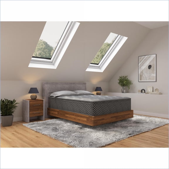 Mattresses, 13” Quilted Eurotop Plush Full Hybrid Mattress | Gray | Foam Spring