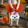 thumbnail image 6 of PEIBang Halloween Pumpkin Bucket for 1Pc Small Plastic Candy Pail 7.87x4.72x6.89in White Halloween Basket Trick or Treat Container Party Decor, 6 of 6