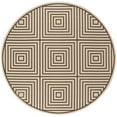 thumbnail image 2 of Safavieh Linden Amelia Geometric Indoor/Outdoor Area Rug, Creme/Brown, 6'7" x 6'7" Round, 2 of 8
