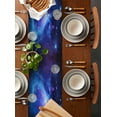 thumbnail image 2 of Starry Sky Table Runner Cotton Linen 120 Inch Holiday Dresser Scarves, Modern Minimalism Night Star Scenery Art Tablerunner for Kitchen Coffee Dining Bedroom Dinner Scarf Décor 13''x120'', 2 of 9