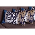 thumbnail image 2 of Set of 4 Brown and Blue Ikat Design Lumbar Pillow Covers, 2 of 2
