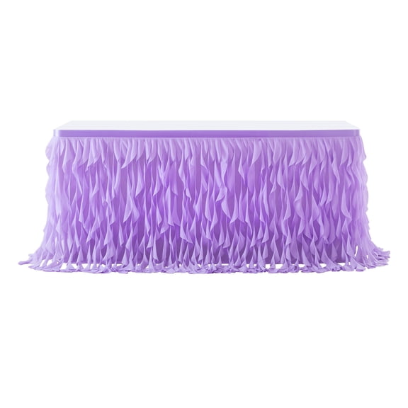 Ruanlalo Curly Willow Table Skirt for Rectangle Round Tables 6ft Ruffle Tutu Table Cloth Reusable Table Skirt for Baby Shower Birthday Party Wedding Candy Cake Tables