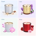 thumbnail image 3 of Set of 4 Scented Candles in Glass Made of Organic 100% Soy Wax with 2.4 inches Diameter and Burning Time 25-30 Hours, for Aromatherapy - Lotus/Rose/Lilac/Ocean Fragrances Gift Set (4 Pcs), 3 of 8