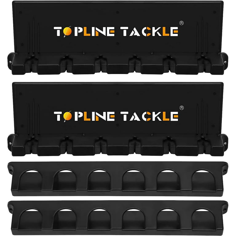 Topline Tackle 2 Set Vertical Fishing Rod Holders for Garage, Wall Mounted  Fishing Pole Holders, Fishing Rod Rack for Storage 6 Rods