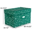 thumbnail image 3 of Covermates Keepsakes Adjustable Ornament Storage Box – Heavy-Duty Polyester, Padded Dividers & FlexGrid Trays – Protective Holiday Organizer with Stackable Walls & Label Window, Green Snowflake, 3 of 7