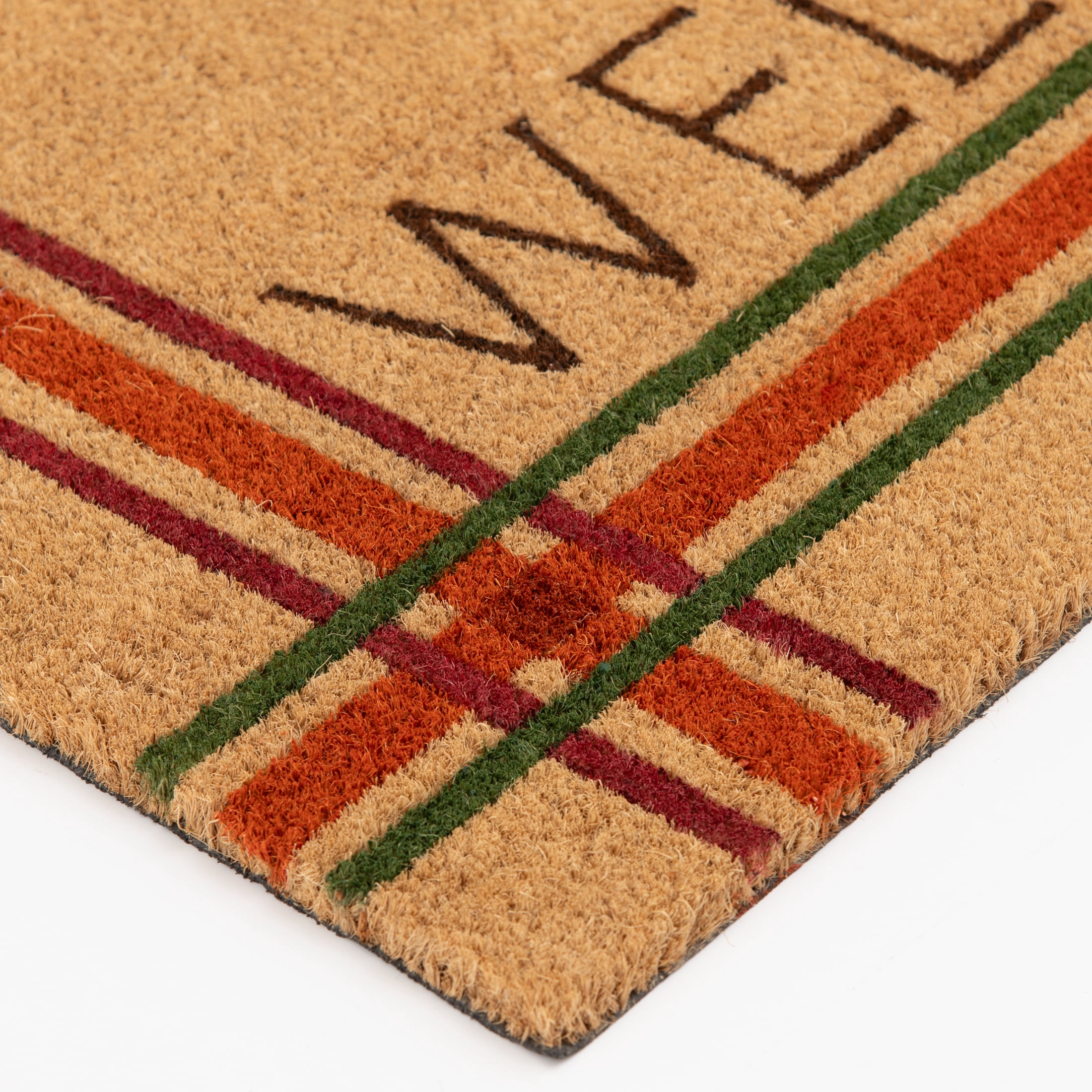 Way To Celebrate Plaid Pumpkin Welcome Coir Outdoor Mat, 18"x30"