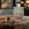 thumbnail image 6 of BingTong Whiskey Bottle Lion's Head Novelty Glass Wine Decanter 3D Engraved Animal Liquor Dispenser Hand-Blown Unique Home Bar Gift Decor Container For Men Whiskey Lovers Collectors Lion, 6 of 9