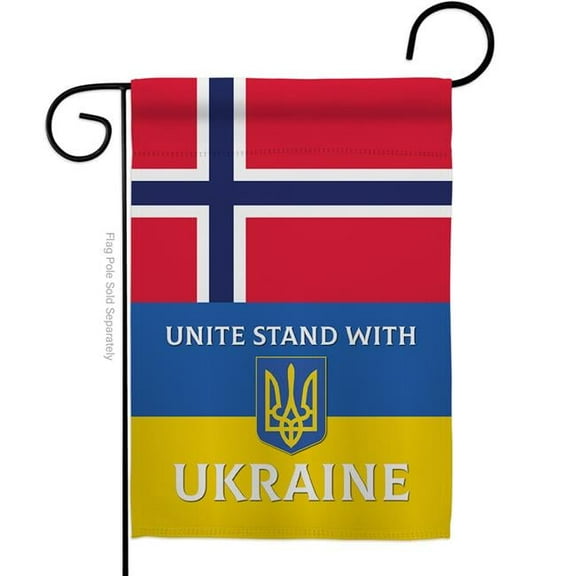 Norway Stand with Ukraine Support Cause 13 x 18.5 in. Double-Sided Decorative Vertical Garden Flags for House Decoration Banner Yard Gift