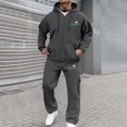 thumbnail image 2 of SGMVNU Men Sweatshirts Set Men's Zip Up Hoodie Sweatshirt Set Graphic Pullover Tracksuit Workout Gym Sportswear with Pockets Sweatsuits Athletic Outfits(Grey, L), 2 of 6